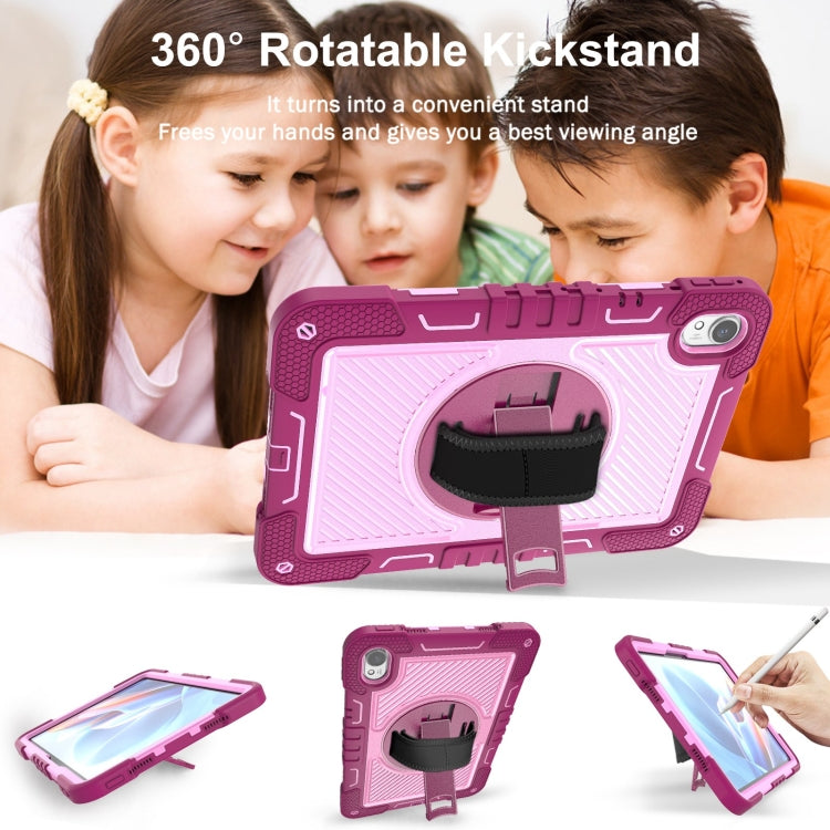 For Huawei MatePad 11.5 2023 360 Degree Rotation PC Contrast Silicone Tablet Case(Rose Red + Pink) - Huawei by PMC TechLife | Online Shopping South Africa | PMC TechLife | Buy Now Pay Later Mobicred