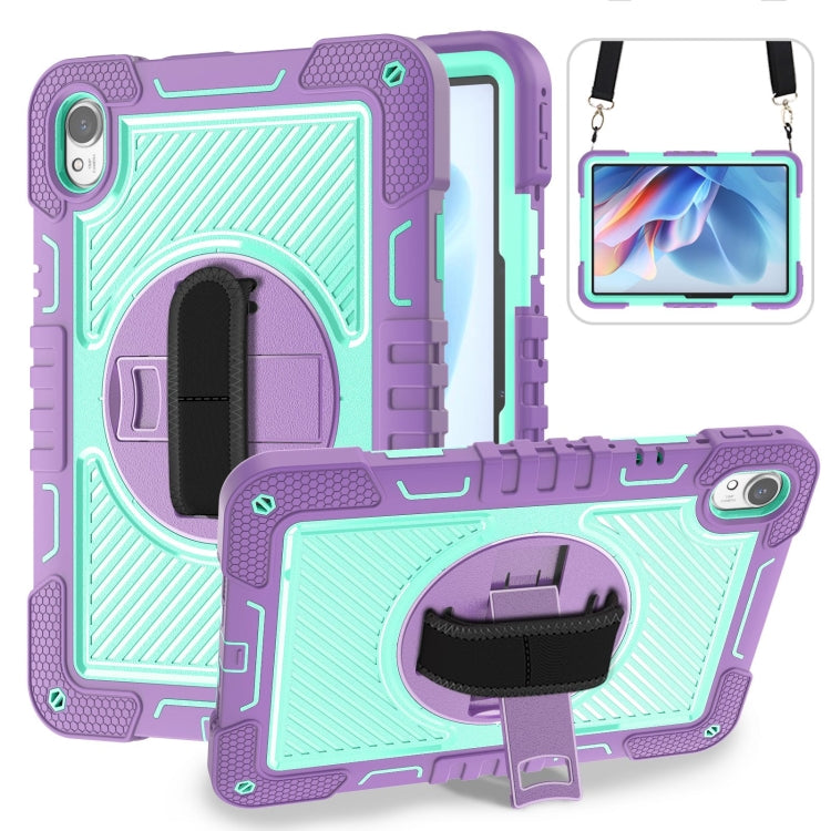 For Huawei MatePad 11.5 2023 360 Degree Rotation PC Contrast Silicone Tablet Case(Purple + Mint Green) - Huawei by PMC TechLife | Online Shopping South Africa | PMC TechLife | Buy Now Pay Later Mobicred