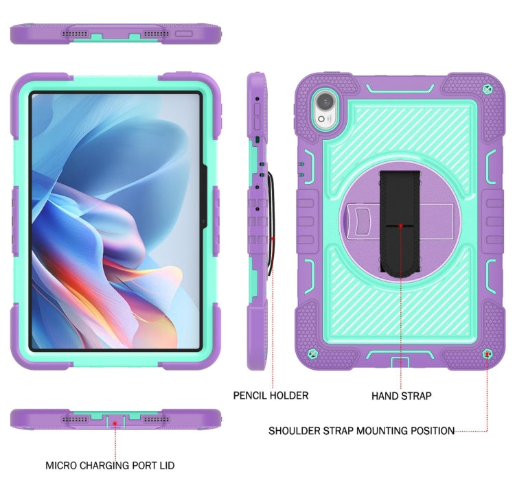 For Huawei MatePad 11.5 2023 360 Degree Rotation PC Contrast Silicone Tablet Case(Purple + Mint Green) - Huawei by PMC TechLife | Online Shopping South Africa | PMC TechLife | Buy Now Pay Later Mobicred