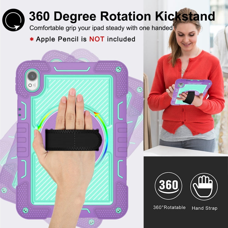 For Huawei MatePad 11.5 2023 360 Degree Rotation PC Contrast Silicone Tablet Case(Purple + Mint Green) - Huawei by PMC TechLife | Online Shopping South Africa | PMC TechLife | Buy Now Pay Later Mobicred