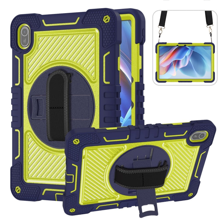 For Huawei MatePad SE 11 360 Degree Rotation PC Contrast Silicone Tablet Case(Navy Blue + Yellow Green) - Huawei by PMC TechLife | Online Shopping South Africa | PMC TechLife | Buy Now Pay Later Mobicred