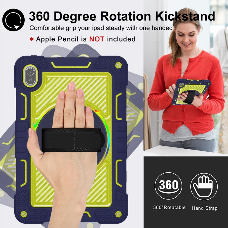 For Huawei MatePad SE 11 360 Degree Rotation PC Contrast Silicone Tablet Case(Navy Blue + Yellow Green) - Huawei by PMC TechLife | Online Shopping South Africa | PMC TechLife | Buy Now Pay Later Mobicred