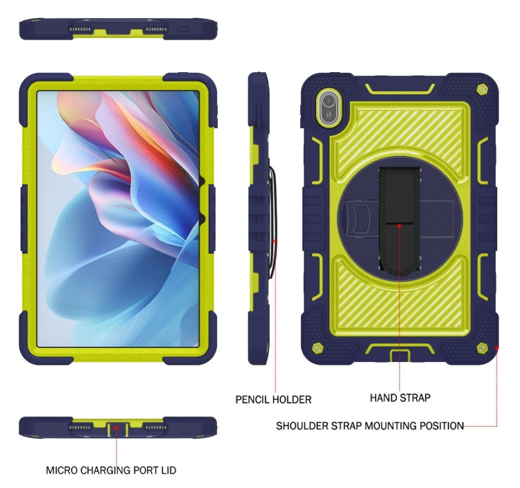 For Huawei MatePad SE 11 360 Degree Rotation PC Contrast Silicone Tablet Case(Navy Blue + Yellow Green) - Huawei by PMC TechLife | Online Shopping South Africa | PMC TechLife | Buy Now Pay Later Mobicred