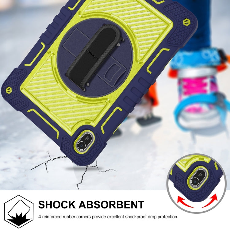 For Huawei MatePad SE 11 360 Degree Rotation PC Contrast Silicone Tablet Case(Navy Blue + Yellow Green) - Huawei by PMC TechLife | Online Shopping South Africa | PMC TechLife | Buy Now Pay Later Mobicred