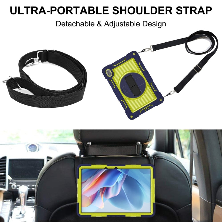 For Huawei MatePad SE 11 360 Degree Rotation PC Contrast Silicone Tablet Case(Navy Blue + Yellow Green) - Huawei by PMC TechLife | Online Shopping South Africa | PMC TechLife | Buy Now Pay Later Mobicred