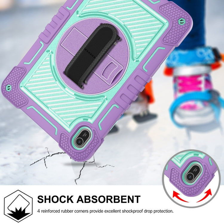 For Huawei MatePad SE 11 360 Degree Rotation PC Contrast Silicone Tablet Case(Purple + Mint Green) - Huawei by PMC TechLife | Online Shopping South Africa | PMC TechLife | Buy Now Pay Later Mobicred