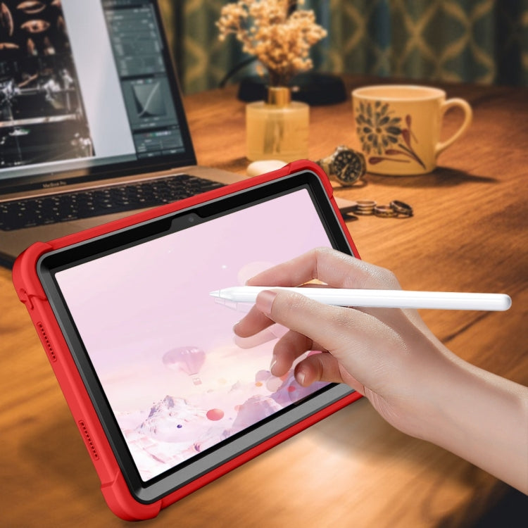 For TCL Tab 10 5G Shockproof Silicone Hybrid PC Tablet Case with Holder(Black + Red) - Others by PMC TechLife | Online Shopping South Africa | PMC TechLife | Buy Now Pay Later Mobicred