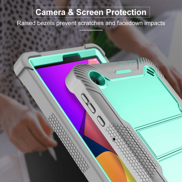 For TCL Tab 8 LE Shockproof Silicone Hybrid PC Tablet Case with Holder(Mint Green + Grey) - Others by PMC TechLife | Online Shopping South Africa | PMC TechLife | Buy Now Pay Later Mobicred