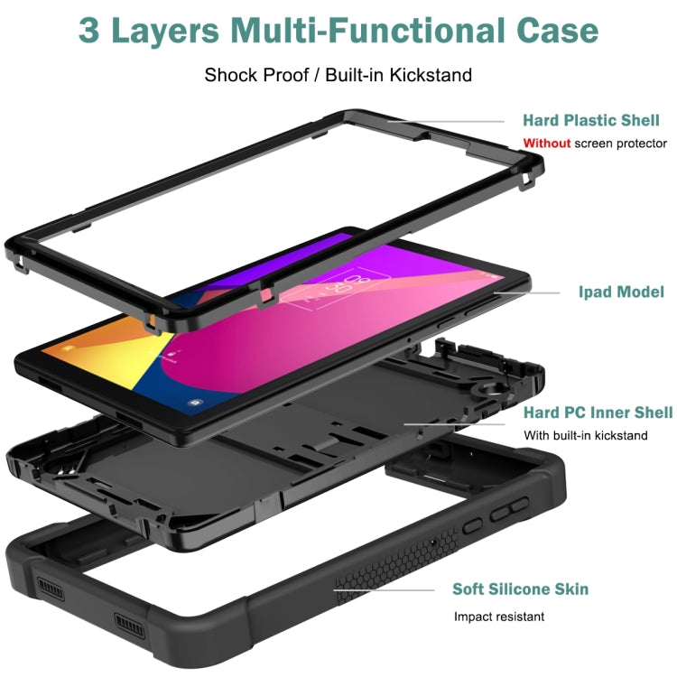 For TCL Tab 8 LE Shockproof Silicone Hybrid PC Tablet Case with Holder(Black) - Others by PMC TechLife | Online Shopping South Africa | PMC TechLife | Buy Now Pay Later Mobicred