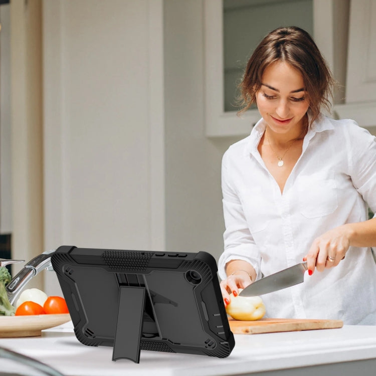 For TCL Tab 8 LE Shockproof Silicone Hybrid PC Tablet Case with Holder(Black) - Others by PMC TechLife | Online Shopping South Africa | PMC TechLife | Buy Now Pay Later Mobicred