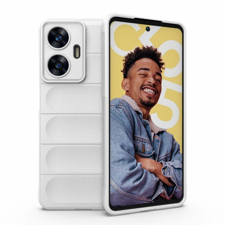 For Realme C55 4G Magic Shield TPU + Flannel Phone Case(White) - Realme Cases by PMC TechLife | Online Shopping South Africa | PMC TechLife | Buy Now Pay Later Mobicred