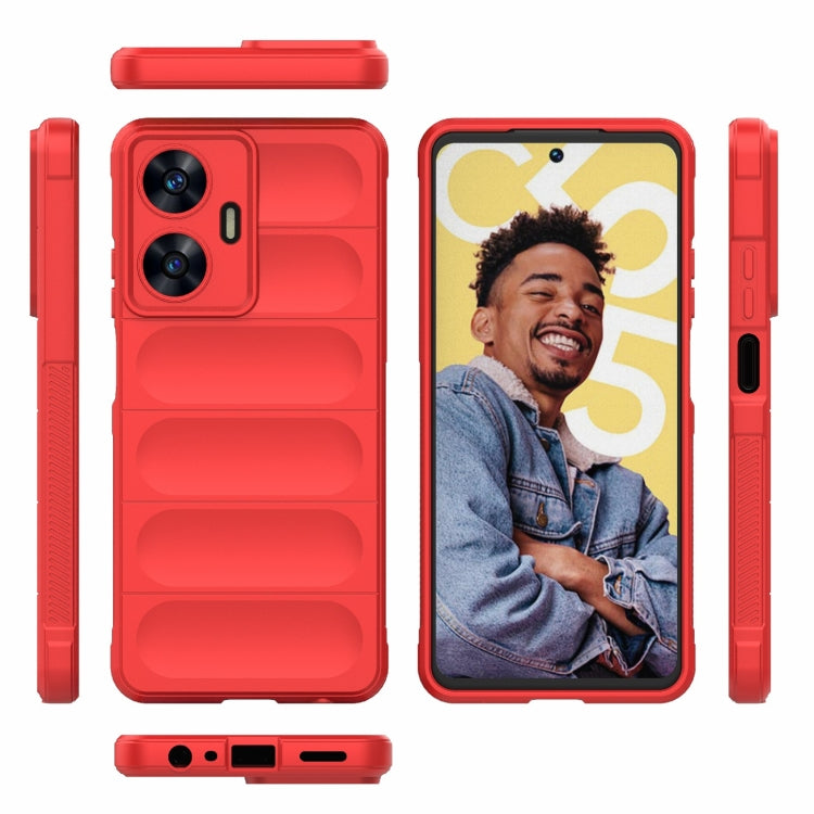 For Realme C55 4G Magic Shield TPU + Flannel Phone Case(White) - Realme Cases by PMC TechLife | Online Shopping South Africa | PMC TechLife | Buy Now Pay Later Mobicred