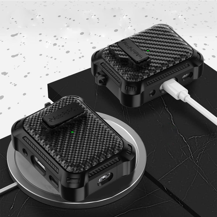 For AirPods Pro Alpha Carbon Fiber Wireless Bluetooth Earphone Protective Case(Green) - For AirPods Pro by PMC Jewellery | Online Shopping South Africa | PMC Jewellery | Buy Now Pay Later Mobicred