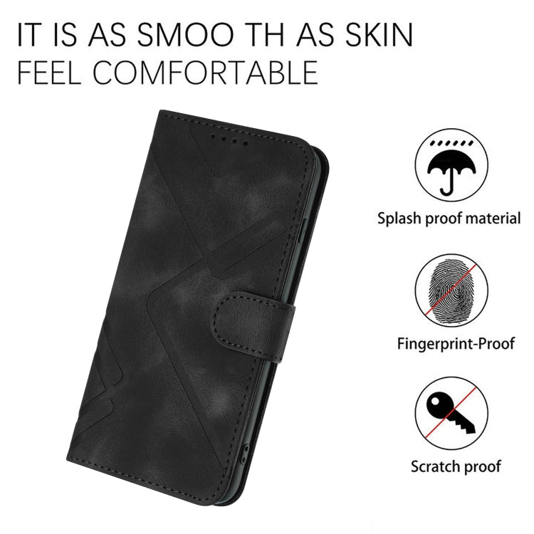 For Google Pixel 9 Pro Line Pattern Skin Feel Leather Phone Case(Black) - Google Cases by PMC TechLife | Online Shopping South Africa | PMC TechLife | Buy Now Pay Later Mobicred