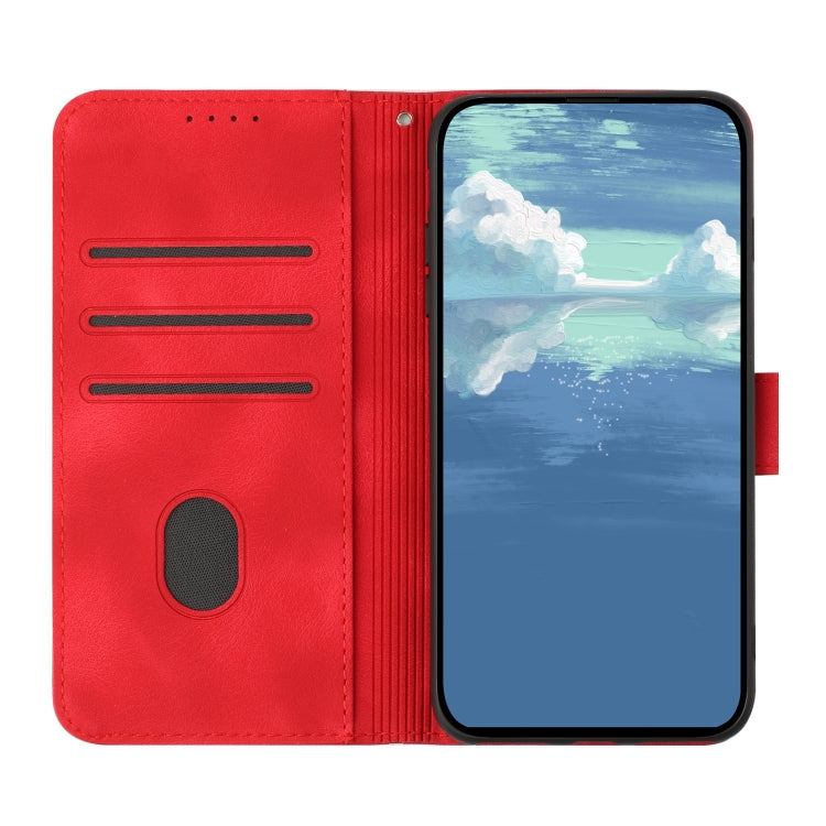 For Google Pixel 9 Line Pattern Skin Feel Leather Phone Case(Red) - Google Cases by PMC TechLife | Online Shopping South Africa | PMC TechLife | Buy Now Pay Later Mobicred
