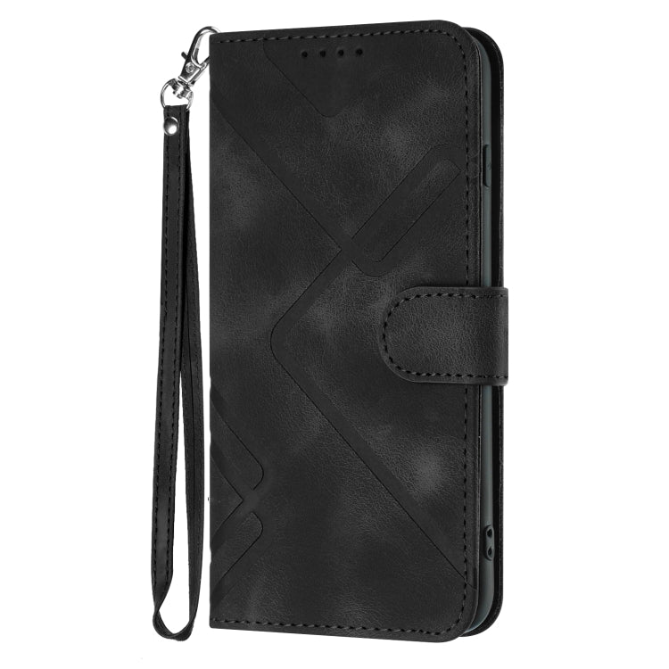 For Google Pixel 9 Line Pattern Skin Feel Leather Phone Case(Black) - Google Cases by PMC TechLife | Online Shopping South Africa | PMC TechLife | Buy Now Pay Later Mobicred