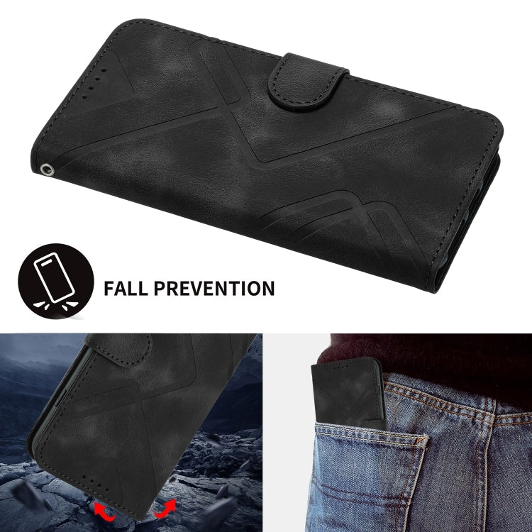 For Google Pixel 9 Line Pattern Skin Feel Leather Phone Case(Black) - Google Cases by PMC TechLife | Online Shopping South Africa | PMC TechLife | Buy Now Pay Later Mobicred