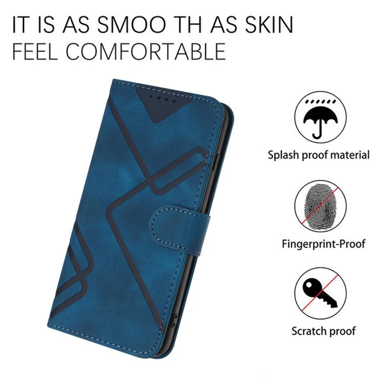 For iPhone 17 Pro Line Pattern Skin Feel Leather Phone Case(Royal Blue) - free shipping - PMc TechLife - Order now!