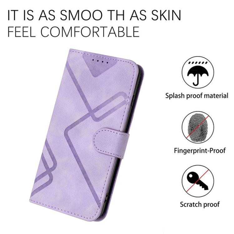 For iPhone 17 Pro Line Pattern Skin Feel Leather Phone Case(Light Purple) - free shipping - PMc TechLife - Order now!