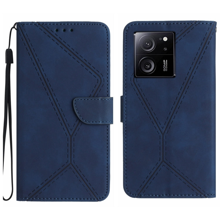 For Xiaomi 13T / 13T Pro Stitching Embossed Leather Phone Case(Blue) - Xiaomi Cases by PMC TechLife | Online Shopping South Africa | PMC TechLife