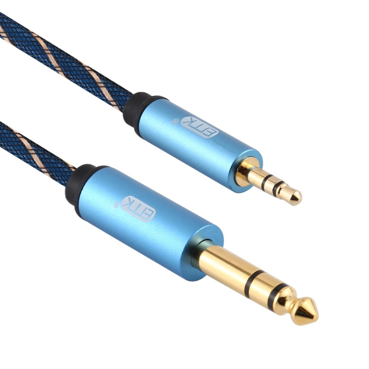 EMK 3.5mm Jack Male to 6.35mm Jack Male Gold Plated Connector Nylon Braid AUX Cable for Computer / X-BOX / PS3 / CD / DVD, Cable Length:3m(Dark Blue) - free shipping - PMC Jewellery - Order now!