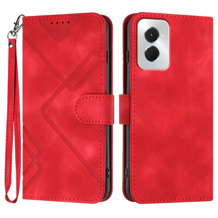 For Motorola Moto G Power 5G 2024 Line Pattern Skin Feel Leather Phone Case(Red) - Motorola Cases by PMC Jewellery | Online Shopping South Africa | PMC Jewellery | Buy Now Pay Later Mobicred