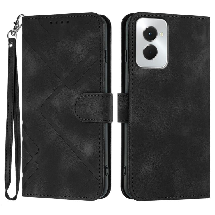 For Motorola Moto G Power 5G 2024 Line Pattern Skin Feel Leather Phone Case(Black) - Motorola Cases by PMC Jewellery | Online Shopping South Africa | PMC Jewellery | Buy Now Pay Later Mobicred