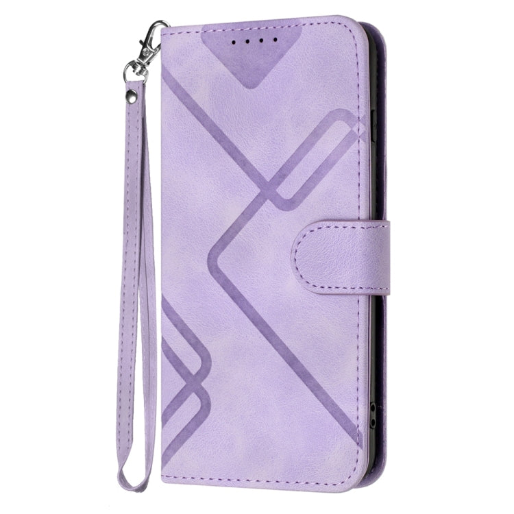 For Motorola Moto G Stylus 5G 2024 Line Pattern Skin Feel Leather Phone Case(Light Purple) - Motorola Cases by PMC Jewellery | Online Shopping South Africa | PMC Jewellery | Buy Now Pay Later Mobicred