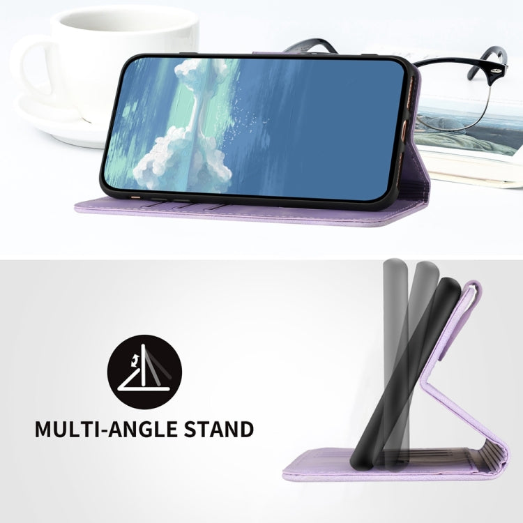 For Motorola Moto G Stylus 5G 2024 Line Pattern Skin Feel Leather Phone Case(Light Purple) - Motorola Cases by PMC Jewellery | Online Shopping South Africa | PMC Jewellery | Buy Now Pay Later Mobicred