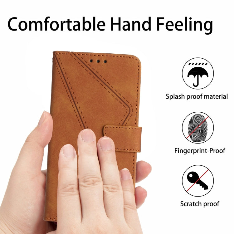 For Motorola Moto E13 4G Stitching Embossed Leather Phone Case(Brown) - free shipping - PMC TechLife - Order now!