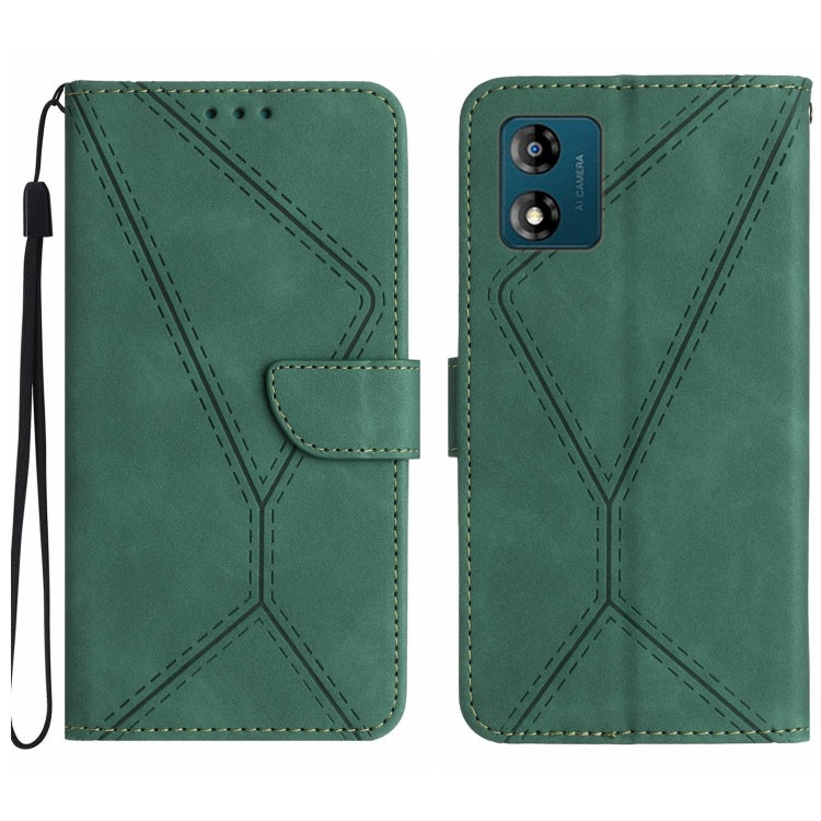For Motorola Moto E13 4G Stitching Embossed Leather Phone Case(Green) - free shipping - PMC TechLife - Order now!