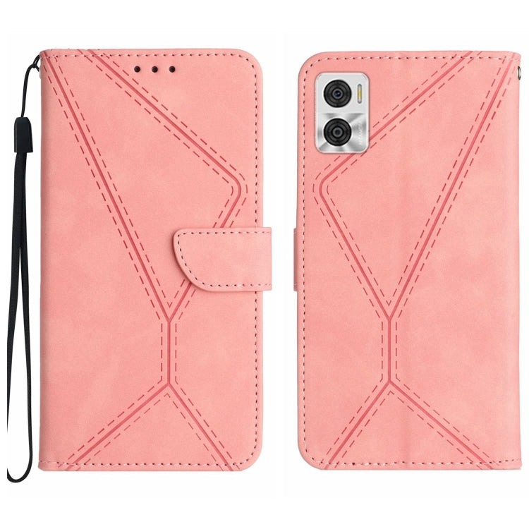 For Motorola Moto E22 / E22i 4G Stitching Embossed Leather Phone Case(Pink) - free shipping - PMC TechLife - Order now!