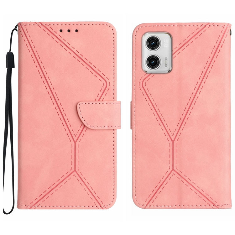 For Motorola Moto G 5G 2023 Stitching Embossed Leather Phone Case(Pink) - free shipping - PMC TechLife - Order now!