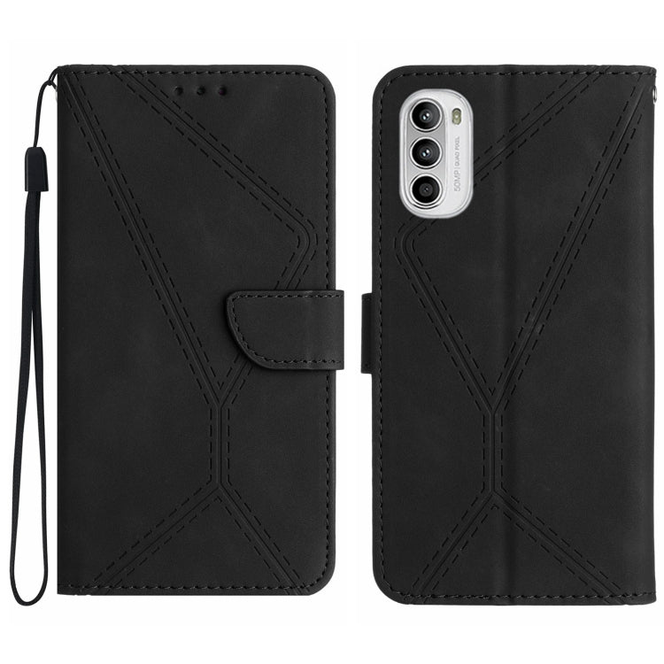 For Motorola Moto G Stylus 5G 2022 Stitching Embossed Leather Phone Case(Black) - free shipping - PMC TechLife - Order now!