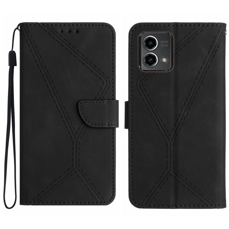For Motorola Moto G Stylus 5G 2023 Stitching Embossed Leather Phone Case(Black) - free shipping - PMC TechLife - Order now!