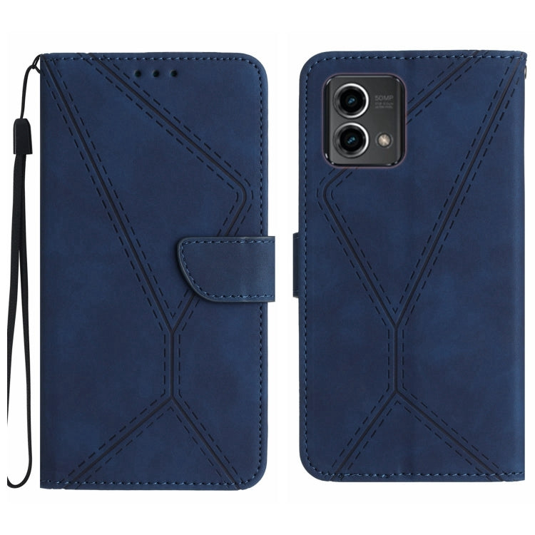 For Motorola Moto G Stylus 5G 2023 Stitching Embossed Leather Phone Case(Blue) - free shipping - PMC TechLife - Order now!