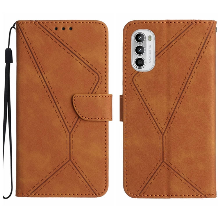 For Motorola Moto G52J Stitching Embossed Leather Phone Case(Brown) - free shipping - PMC TechLife - Order now!
