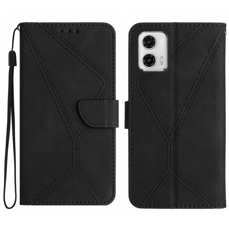 For Moto G53 5G / G23 / G13 4G Stitching Embossed Leather Phone Case(Black) - free shipping - PMC TechLife - Order now!