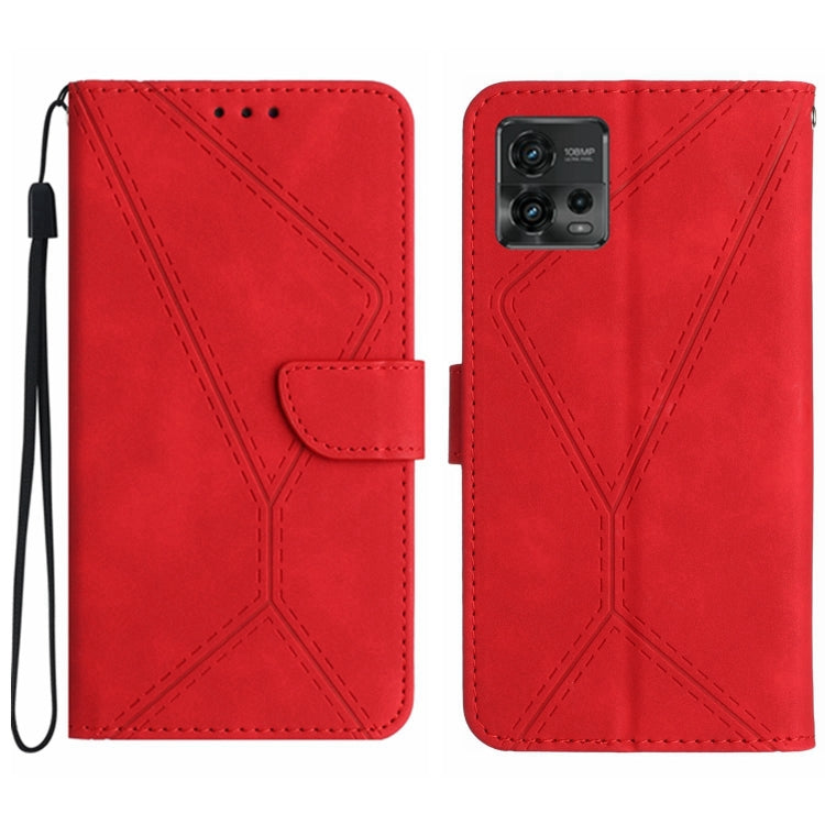 For Motorola Moto G72 4G Stitching Embossed Leather Phone Case(Red) - free shipping - PMC TechLife - Order now!
