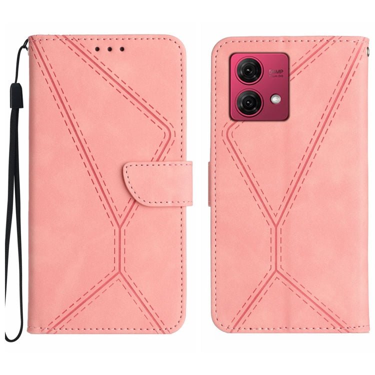 For Motorola Moto G84 Stitching Embossed Leather Phone Case(Pink) - free shipping - PMC TechLife - Order now!