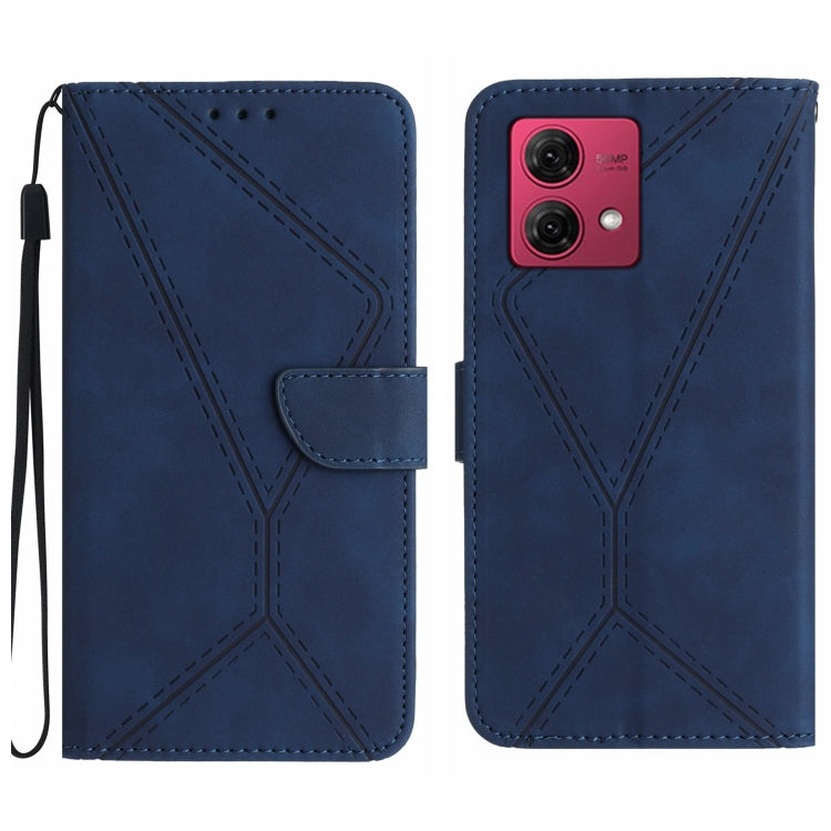 For Motorola Moto G84 Stitching Embossed Leather Phone Case(Blue) - free shipping - PMC TechLife - Order now!