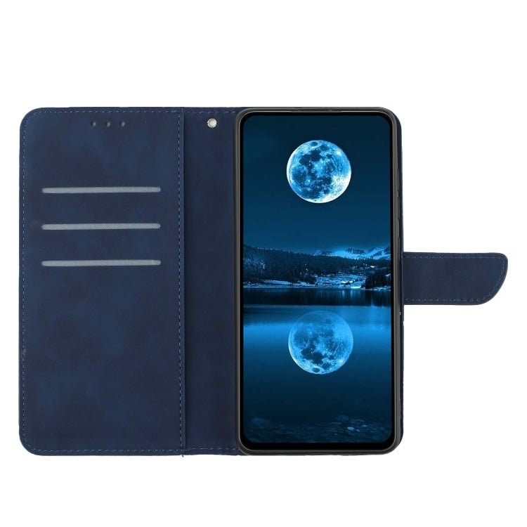 For Motorola Moto G Play 4G 2024 Stitching Embossed Leather Phone Case(Blue) - Motorola Cases by PMC TechLife | Online Shopping South Africa | PMC TechLife | Buy Now Pay Later Mobicred