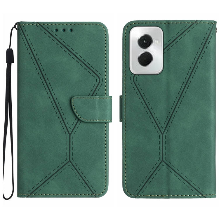 For Motorola Moto G Power 5G 2024 Stitching Embossed Leather Phone Case(Green) - Motorola Cases by PMC TechLife | Online Shopping South Africa | PMC TechLife | Buy Now Pay Later Mobicred