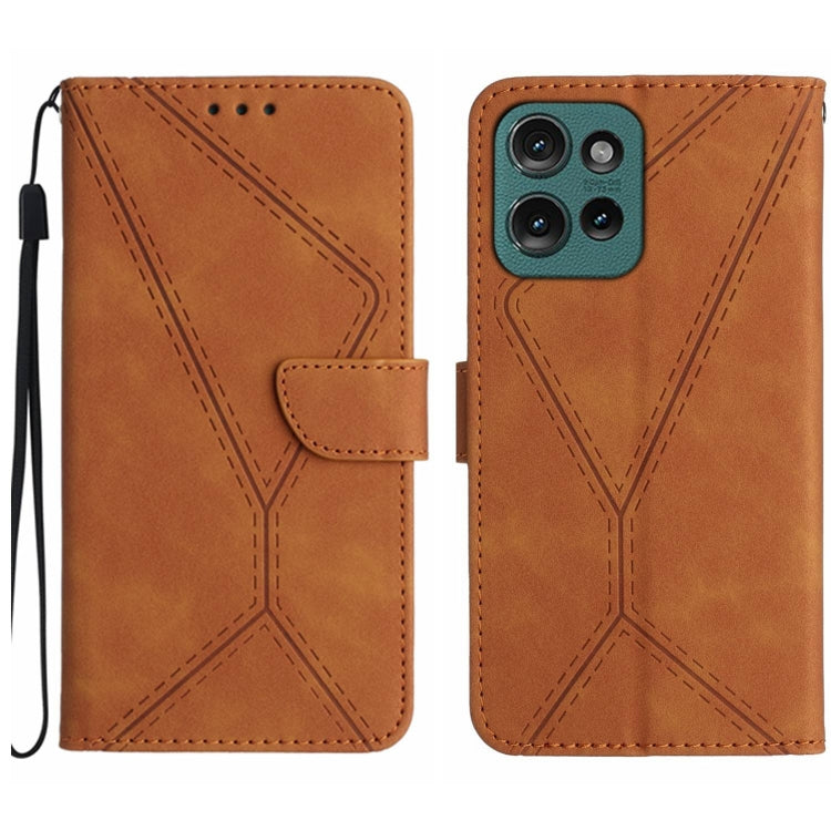 For Motorola Edge 50 5G Stitching Embossed Leather Phone Case(Brown) - free shipping - PMC TechLife - Order now!