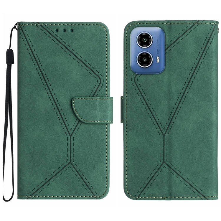 For Motorola Edge 5G 2024 Stitching Embossed Leather Phone Case(Green) - Motorola Cases by PMC Jewellery | Online Shopping South Africa | PMC Jewellery | Buy Now Pay Later Mobicred