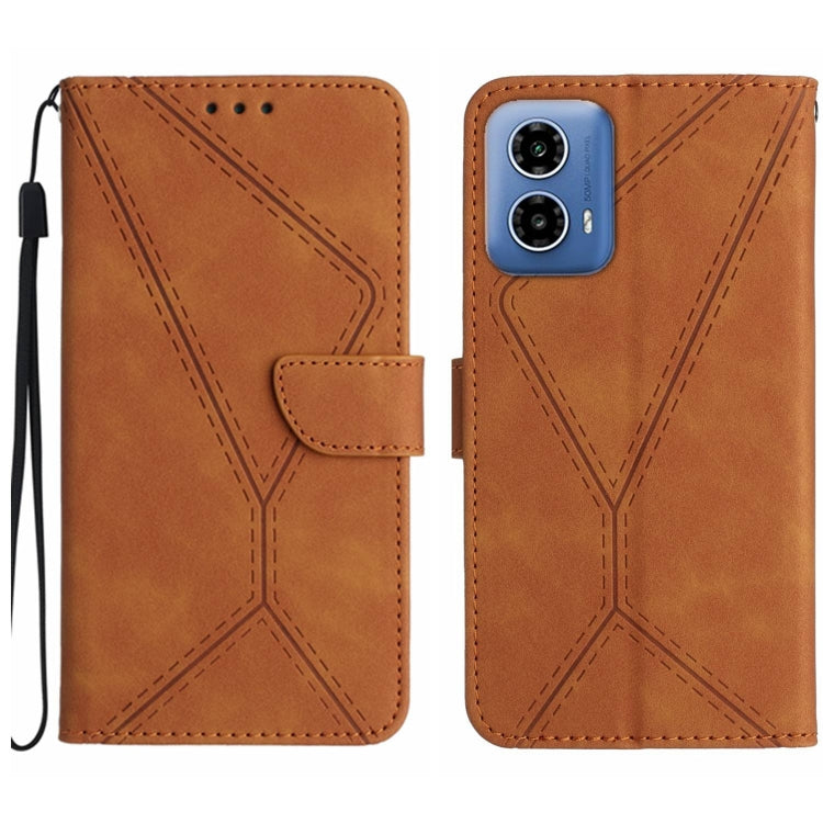 For Motorola Moto G45 5G Stitching Embossed Leather Phone Case(Brown) - free shipping - PMC TechLife - Order now!