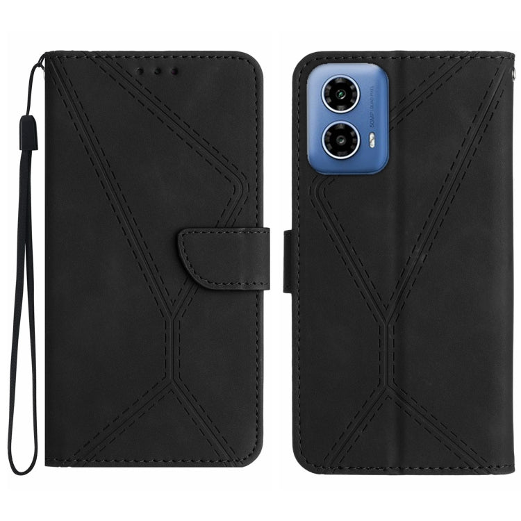 For Motorola Moto G35 5G Stitching Embossed Leather Phone Case(Black) - free shipping - PMC TechLife - Order now!