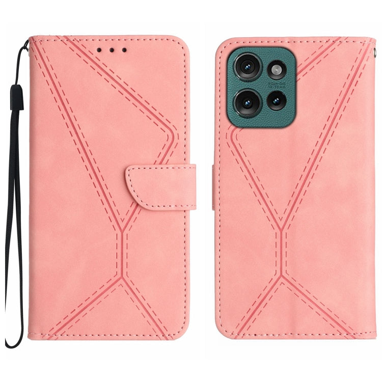 For Motorola Moto G 5G 2025 Stitching Embossed Leather Phone Case(Pink) - free shipping - PMC TechLife - Order now!