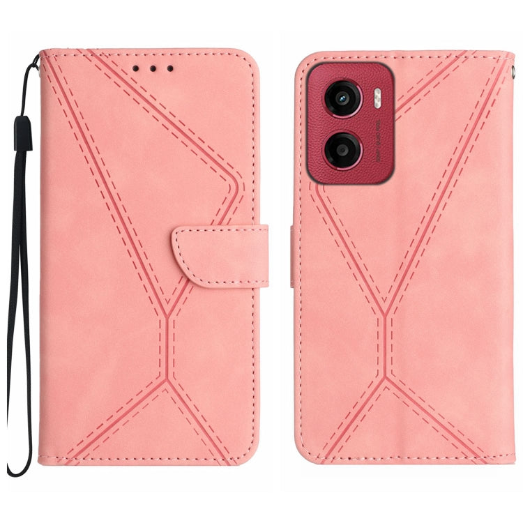 For Motorola Moto G05 Stitching Embossed Leather Phone Case(Pink) - free shipping - PMC TechLife - Order now!
