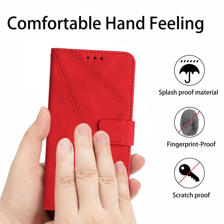 For Motorola Moto G15 Stitching Embossed Leather Phone Case(Red) - free shipping - PMC TechLife - Order now!